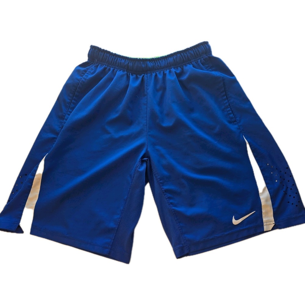 Men's Nike Dri Fit Blue Lacrosse Athletic Shorts W/Pockets Drawstring Size Med
